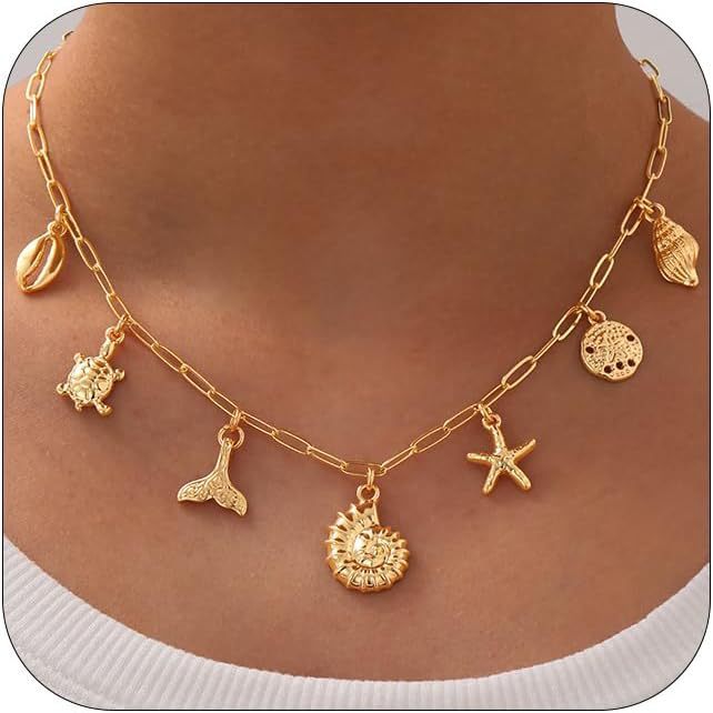 Fashion Shell Sun Starfish Necklace