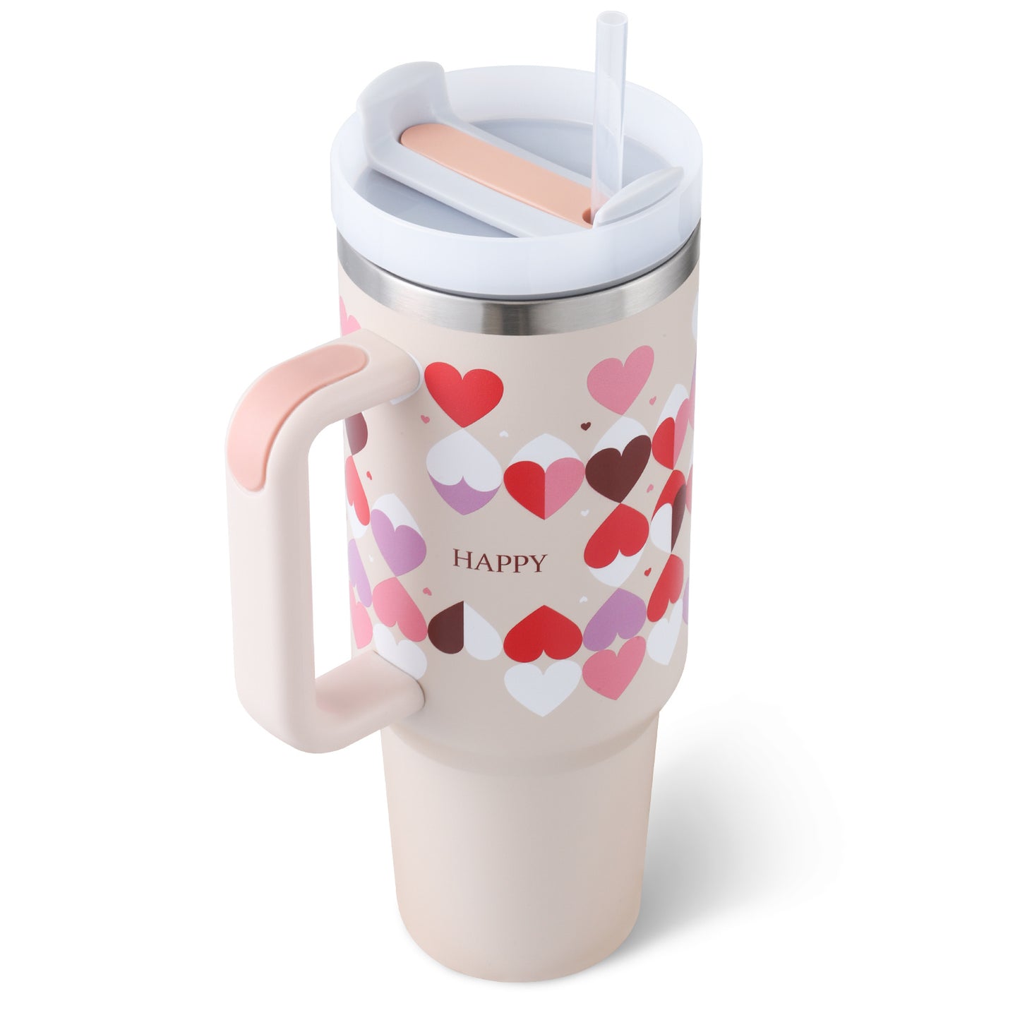 Stainless Steel Spill Proof Vacuum Coffee Cup Tumbler With Lid Tapered Mug Gifts For Valentine Lover Suitable For Car Gym Office Travel