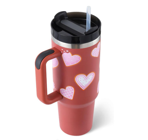 Stainless Steel Spill Proof Vacuum Coffee Cup Tumbler With Lid Tapered Mug Gifts For Valentine Lover Suitable For Car Gym Office Travel