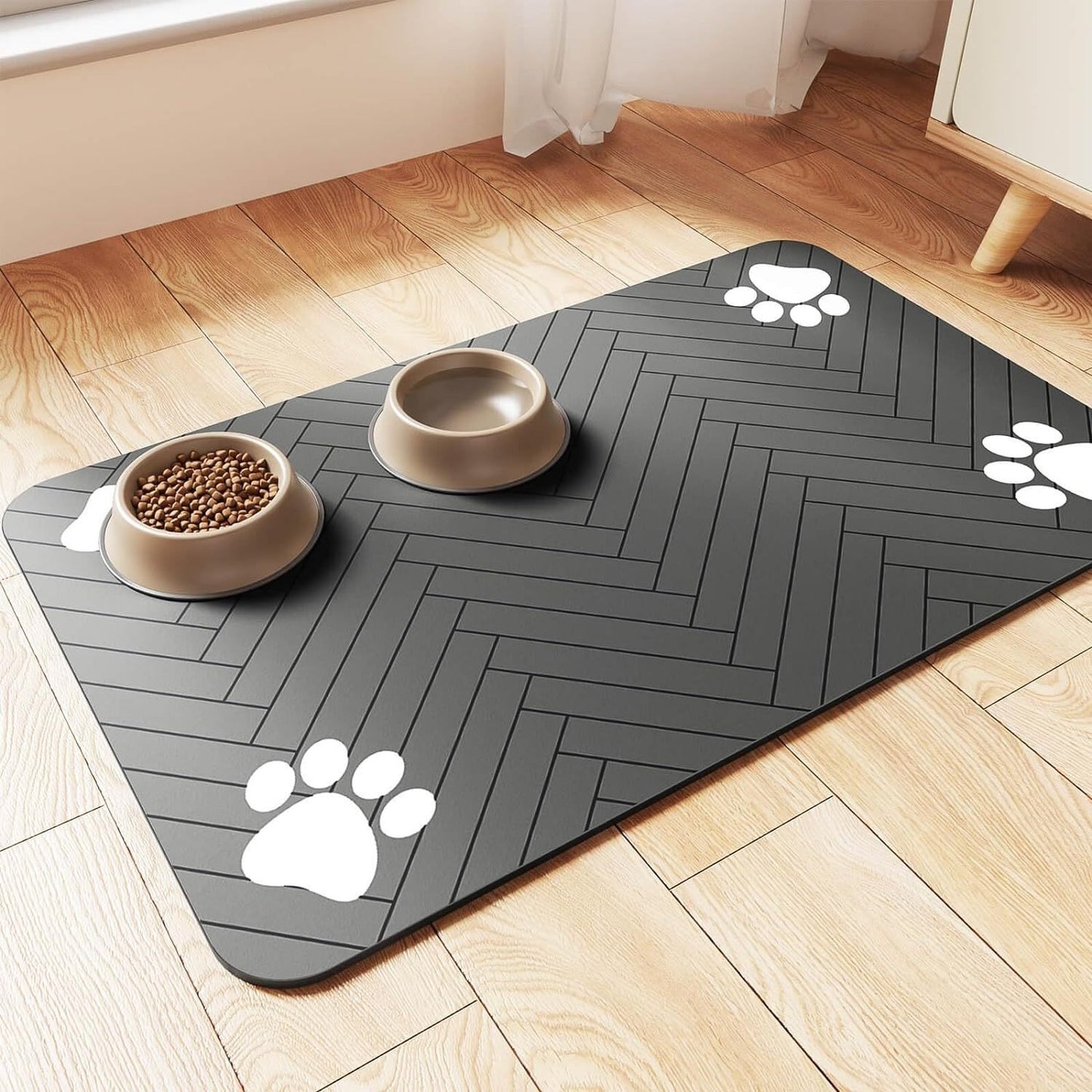 Pet Cat And Dog Eating Diatom Ooze Floor Mat Feeding Splash-proof Household Water-absorbing Quick-drying