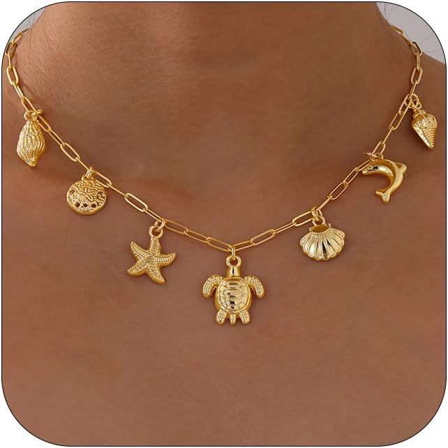 Fashion Shell Sun Starfish Necklace