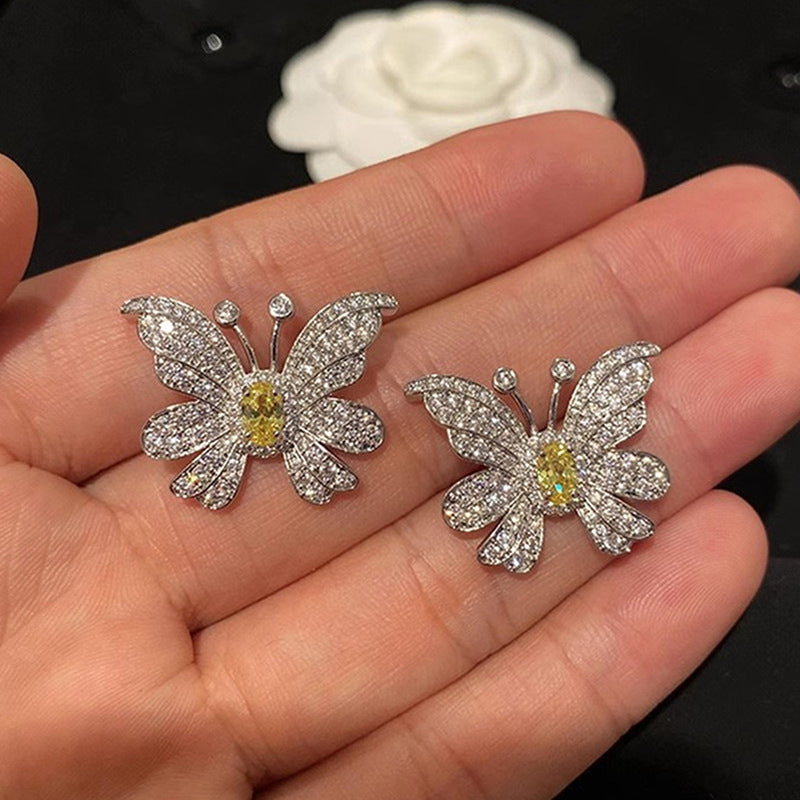 Butterfly Studs Female Affordable Luxury Fashion Design